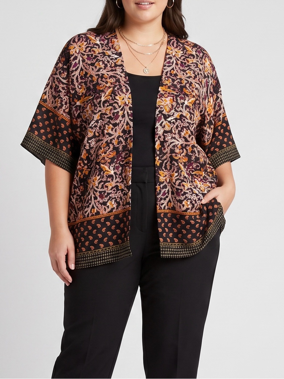 Liz Claiborne Black Straight-Leg Pull-On Pants